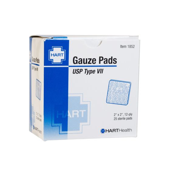 Gauze Pads, Sterile, 2" x 2", 25 per box