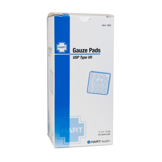 Gauze Pads, Sterile, 2" x 2", 100 per box