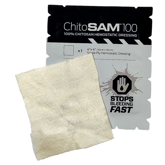 ChitoSAM 100 CE Hemostatic Dressing, Sterile, 4" x 4"