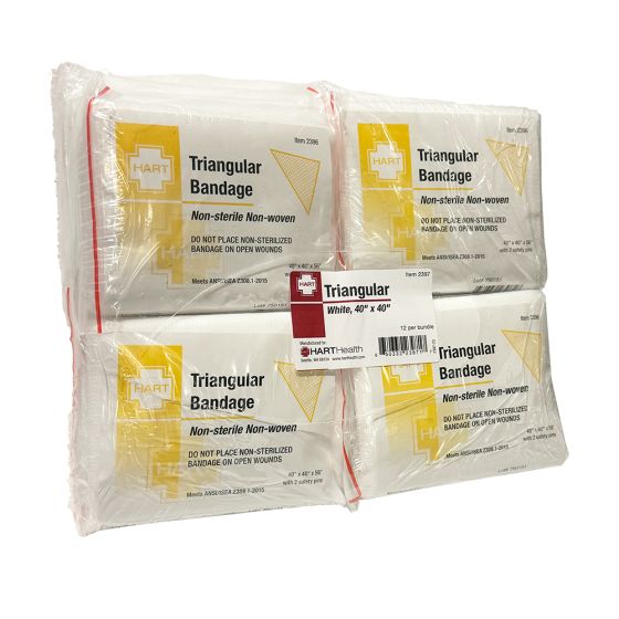 Triangular Bandages - Non-Woven White, 12 per package