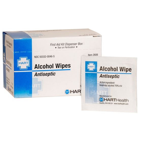 Alcohol Wipes, Prep Pads, Sterile, Medium, 50 per box