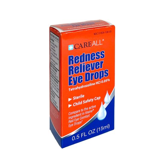 Eye Drops, Tetrahydrozoline, Eye Redness Reliever, 1/2 oz