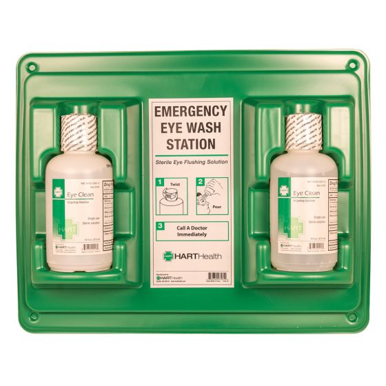 Eye Wash Station, Snap-in holder, with two 16 oz bottles