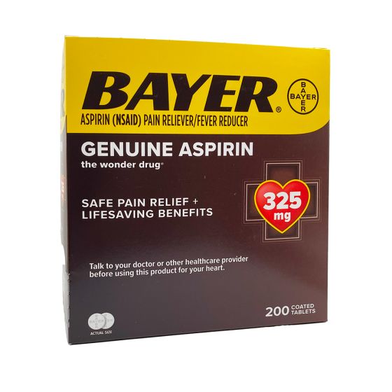 Bayer, Aspirin 325 mg (NSAID), 100/2's box