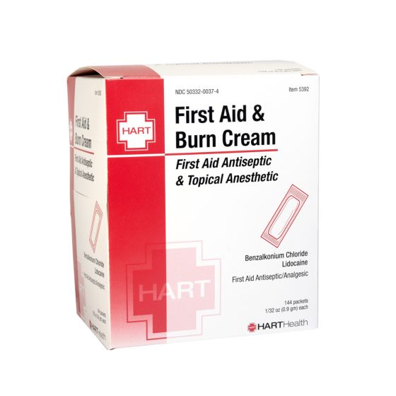 First Aid & Burn Cream, Antiseptic/Analgesic, 0.9 gm packets, 144 per box