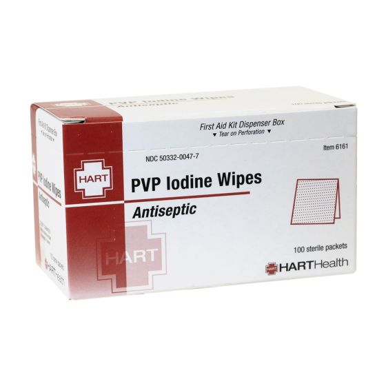 PVP Iodine Wipes, Antiseptic, 100 per box