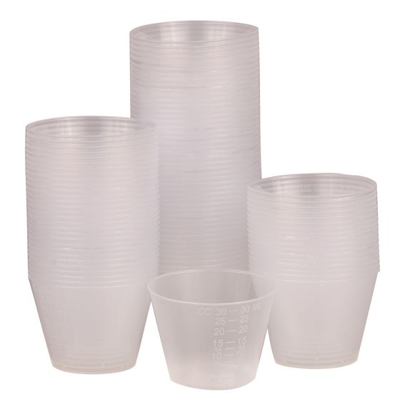 Dose Cups, plastic, 1 oz, 100 per bag