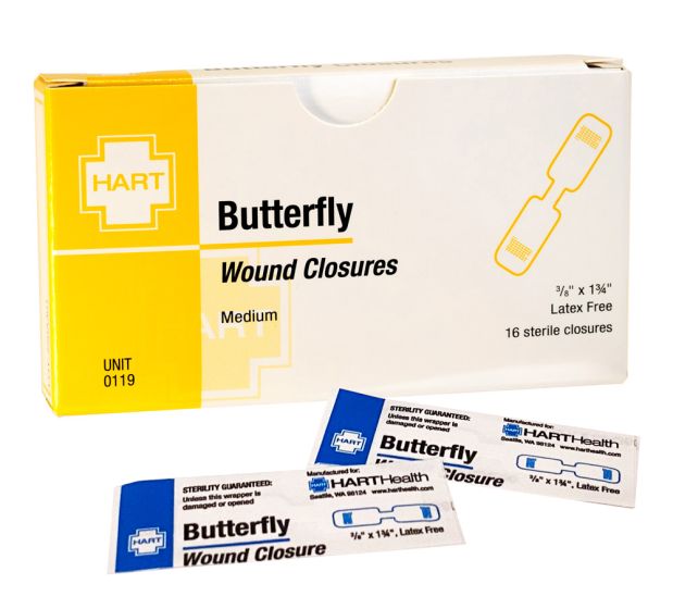 Butterfly Wound Closures, Medium, 16 per unit