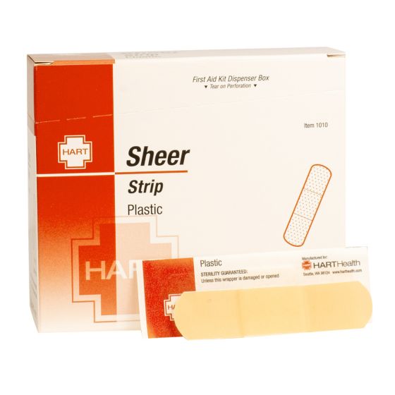 Sheer Strip Adhesive Bandages, 3/4" x 3", 100 per box