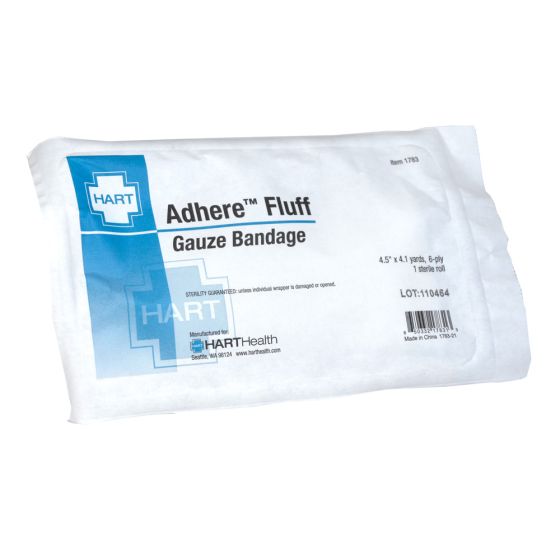 Adhere Fluff Gauze Bandage Roll, Sterile, 4-1/2" x 4.1 yards