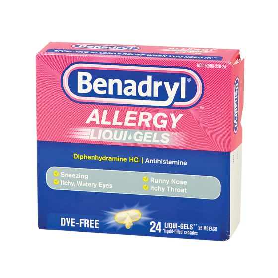 Benadryl Antihistamine Liqui-gel, 24 per box