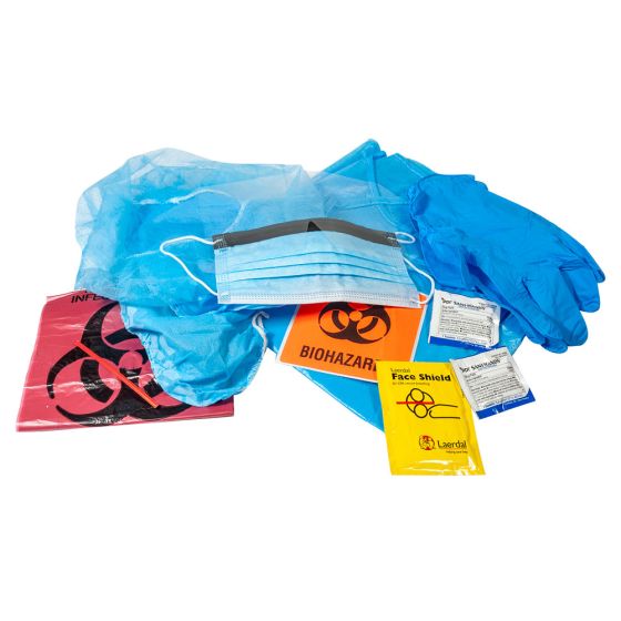 Infection Control Kit, HART w/CPR shield, zip bag