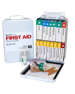 16 Unit First Aid Kit, OSHA, Metal Box