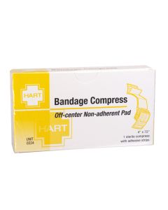 Sterile Bandage Compress, Non Adherent Pad with Adhesive Strips, 4", 1 per unit