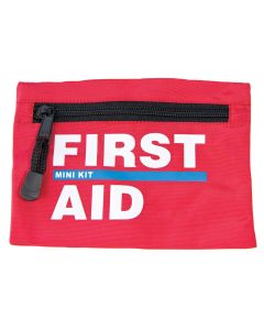 Mini First Aid Kit Bag, Nylon, Red, Empty