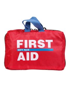 Soft Pack First Aid Kit Bag, Nylon, Red, Empty