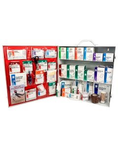 3-Shelf First Aid Station, Metal Cabinet with door pouch