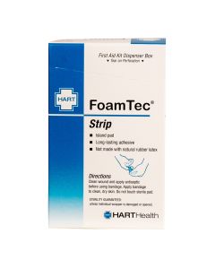 FoamTec, Blue Metal Detectable Strip, Water Resistant Foam Bandages, 50 per box