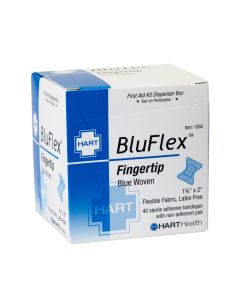 BluFlex, Blue Fingertip Adhesive Bandages, Light Woven Elastic Cloth