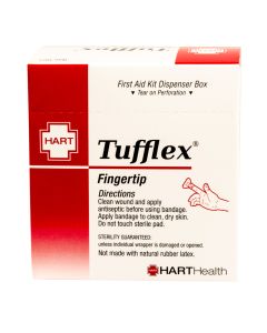 Tufflex, Fingertip Adhesive Bandages, Heavy Woven Elastic Cloth, 1-3/4" x 2", 40 per box