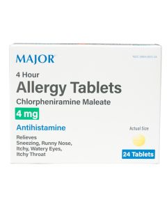 Allergy Tablet, antihistamine, Chlorpheniramine Maleate, 24 per box