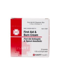 First Aid & Burn Cream, antiseptic/Analgesic, 0.9 gm, 25 per box