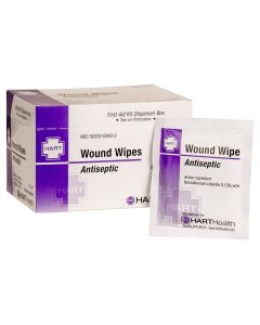 Wound Wipes, Antibacterial Cleansing Wipe, BZK, 20 per box