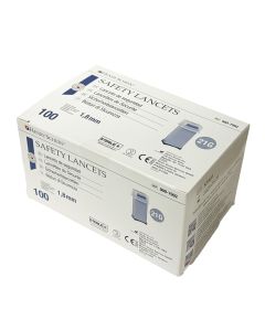 Safety Lancet, Auto-retractable, 1.8mm, 100 per box