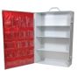 4-Shelf First Aid Station, Metal Cabinet with Pouch, Wall Mount, White, Empty