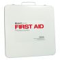 24 Unit First Aid Kit Box, Metal, Labeled, Empty