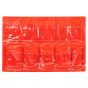 2-Shelf First Aid Cabinet, 8 Pocket Door Pouch, Self-Adhesive, Red