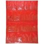 5-Shelf First Aid Cabinet, 22 Pocket Door Pouch, Self-Adhesive, Red