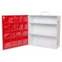 3-Shelf First Aid Metal Cabinet with door pouch, White, Empty