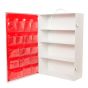 4-Shelf First Aid Metal Cabinet with door pouch, Labeled, White, Empty