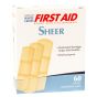 White Cross First Aid, Assorted Sheer Adhesive Bandages, 60 per box