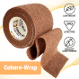 Self-Adhering, Cohesive Wrap (Tan) - Cohere Wrap is a versatile, latex free compression wrap designed for multiple uses. It secures dressings, supports muscles or joints, and offers compression for injury recovery. Self adhering and easy to apply, no pins